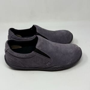 KURU Kivi Shoes Womens 8 Gray Purple Suede Comfort Casual Slip On Loafers